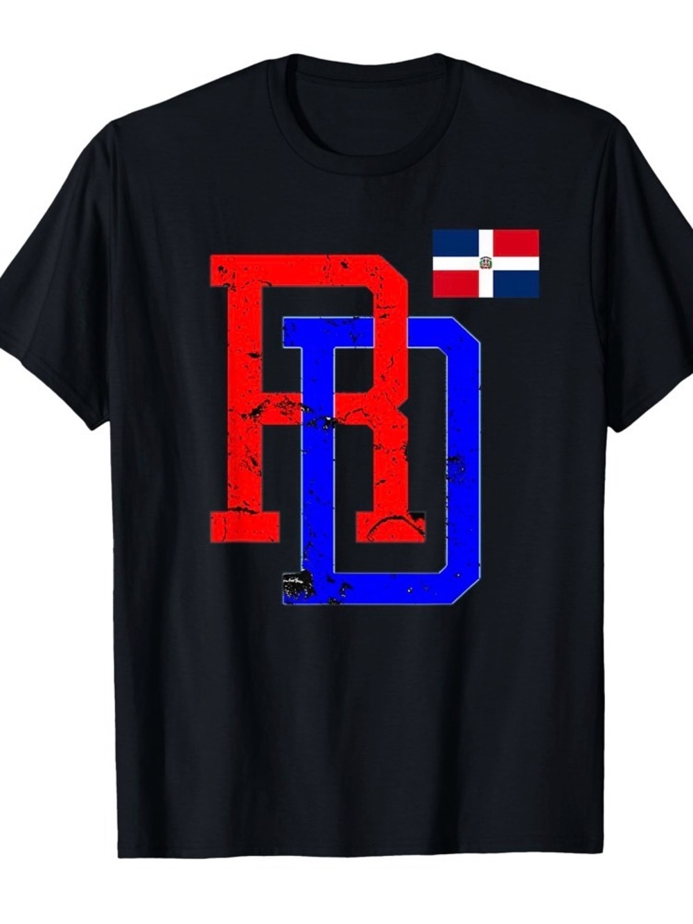 Dominican Republic RD Graphic Tee - Black, Red & Blue
